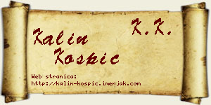 Kalin Košpić vizit kartica